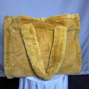 Anthropologie Faux Fur Yellow Tote Bag…Like New!
